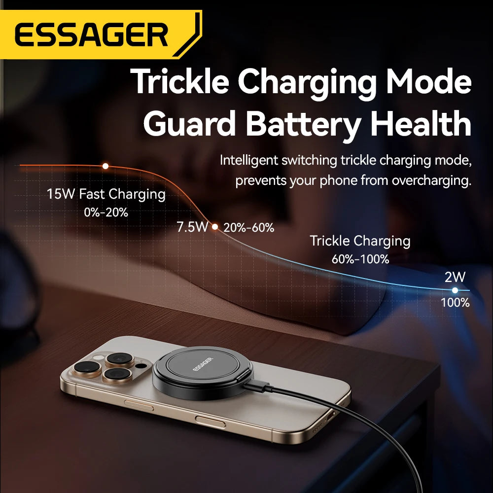 ESSAGER Magnetic Wireless Charger - 360 Rotating Phone Holder
