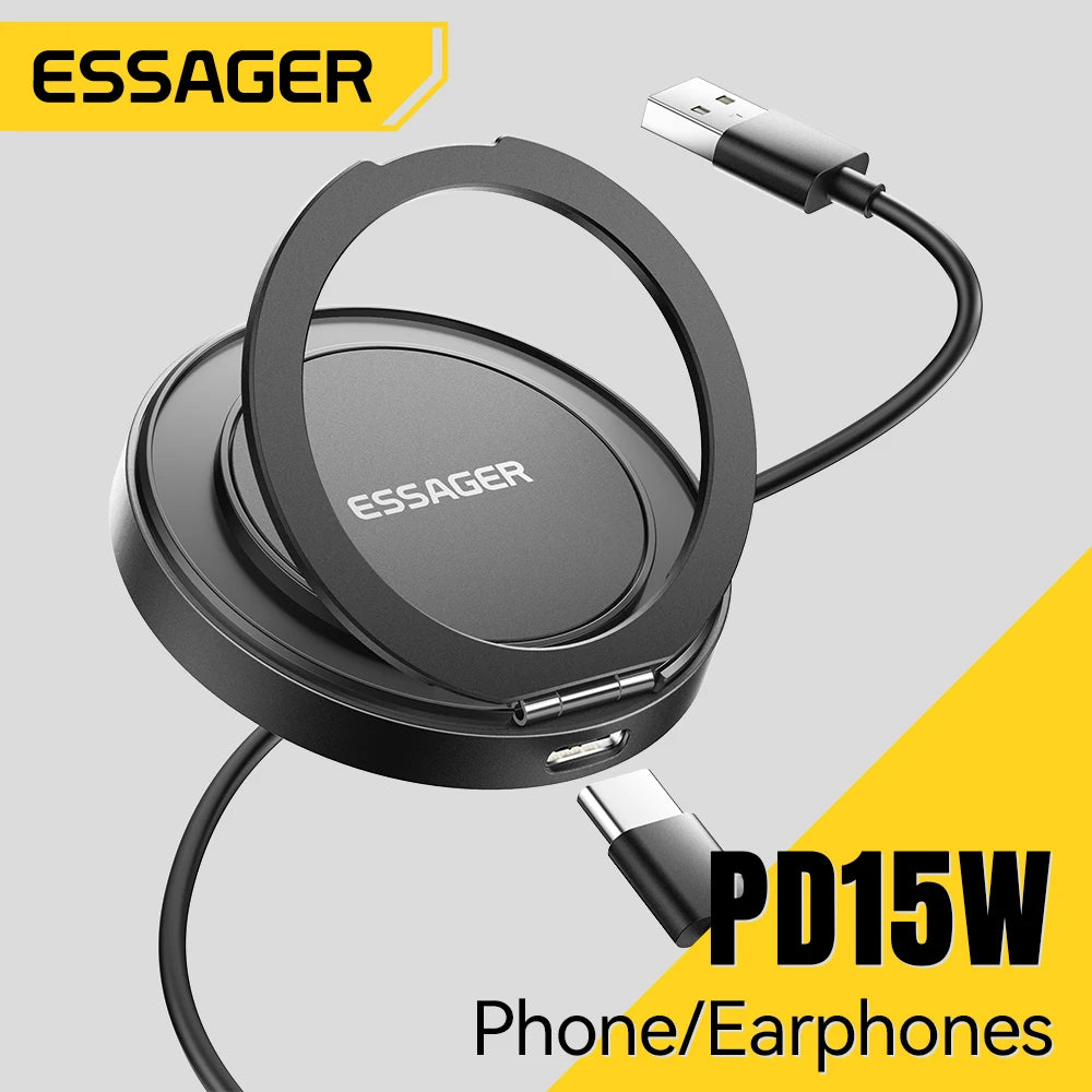 ESSAGER Magnetic Wireless Charger - 360 Rotating Phone Holder