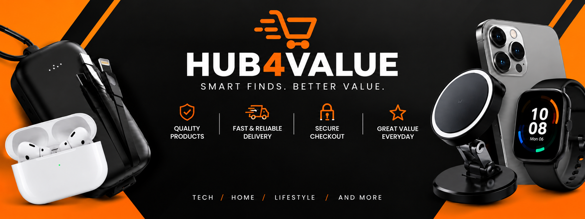 HUB4VALUE store banner without free shipping promotion
