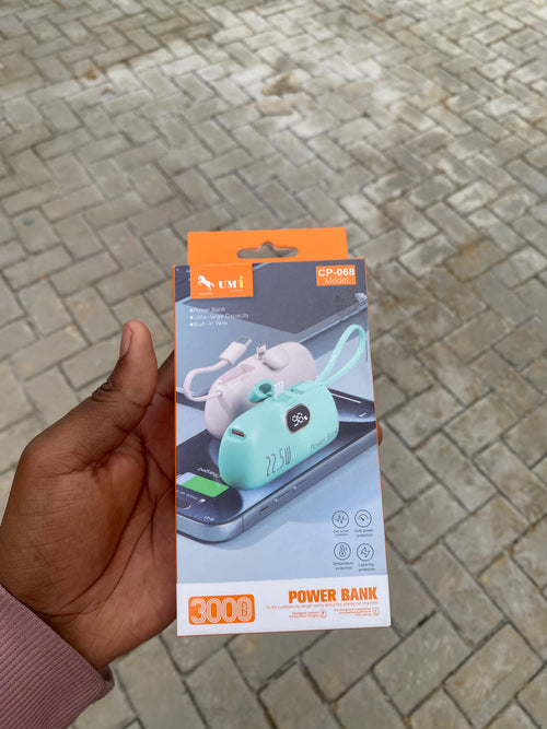3,000mAh Portable Power Bank – Type-C & Lightning